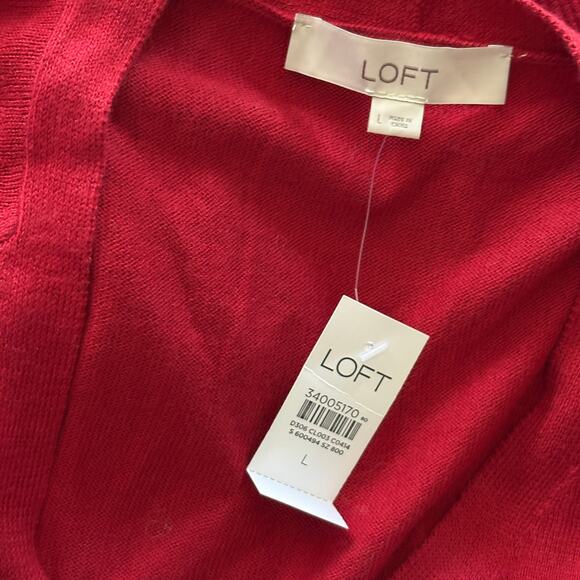 LOFT V-Neck Tunic Sweater L NWT Capsule Academia Career Prep - Picture 5 of 5